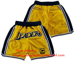 Men's Los Angeles Lakers Yellow Leader C Patch Yellow Shorts