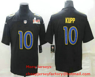 Men's Los Angeles Rams #10 Cooper Kupp Black 2022 Super Bowl LVI Vapor Untouchable Stitched Limited Fashion Jersey