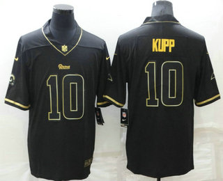 Men's Los Angeles Rams #10 Cooper Kupp Black Golden Edition Stitched NFL Nike Limited Jersey