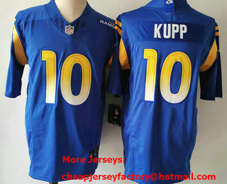 Men's Los Angeles Rams #10 Cooper Kupp Blue 2023 FUSE Vapor Limited Stitched Jersey