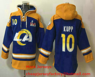Men's Los Angeles Rams #10 Cooper Kupp Blue Ageless Must Have Lace Up Pullover Hoodie