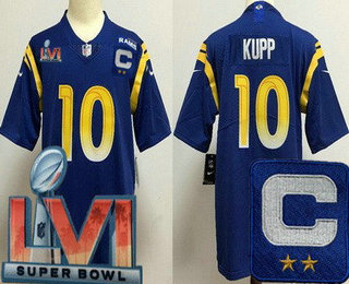 Men's Los Angeles Rams #10 Cooper Kupp Limited Royal C Patch 2022 Super Bowl LVI Vapor Jersey