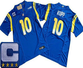 Men's Los Angeles Rams #10 Cooper Kupp Limited Royal C Patch FUSE Vapor Jersey