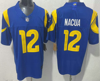 Men's Los Angeles Rams #12 Puka Nacua Limited Blue FUSE Vapor Jersey