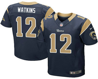 Men's Los Angeles Rams #12 Sammy Watkins Navy Blue Team Color Stitched NFL Nike Elite Jersey