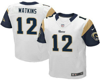 Men's Los Angeles Rams #12 Sammy Watkins White Road Stitched NFL Nike Elite Jersey