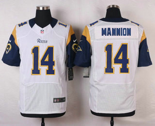 Men's Los Angeles Rams #14 Sean Mannion White Road NFL Nike Elite Jersey