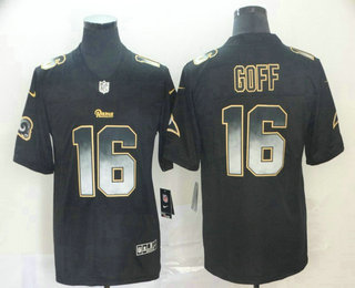 Men's Los Angeles Rams #16 Jared Goff Black 2019 Vapor Smoke Fashion Stitched NFL Nike Limited Jersey