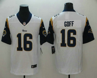 Men's Los Angeles Rams #16 Jared Goff White 2017 Vapor Untouchable Stitched NFL Nike Limited Jersey