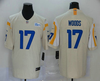 Men's Los Angeles Rams #17 Robert Woods Cream 2020 NEW Vapor Untouchable Stitched NFL Nike Limited Jersey