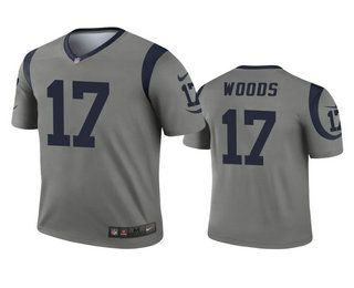 Men's Los Angeles Rams #17 Robert Woods Gray Inverted Legend Jersey
