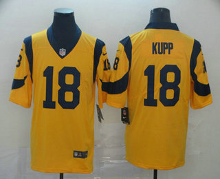 Men's Los Angeles Rams #18 Cooper Kupp Gold 2016 Color Rush Stitched NFL Nike Limited Jersey