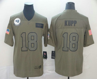Men's Los Angeles Rams #18 Cooper Kupp NEW Olive 2019 Salute To Service Stitched NFL Nike Limited Jersey