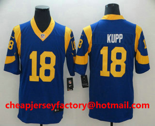 Men's Los Angeles Rams #18 Cooper Kupp Royal Blue 2017 Vapor Untouchable Stitched NFL Nike Limited Jersey