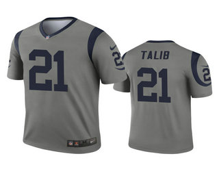 Men's Los Angeles Rams #21 Aqib Talib Gray Inverted Legend Jersey
