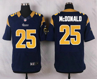 Men's Los Angeles Rams #25 T. J. McDonald Navy Blue Team Color NFL Nike Elite Jersey