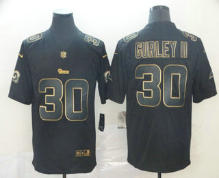 Men's Los Angeles Rams #30 Todd Gurley II Black Gold 2019 Vapor Untouchable Stitched NFL Nike Limited Jersey