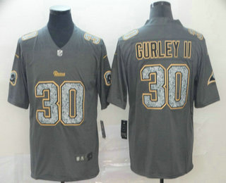 Men's Los Angeles Rams #30 Todd Gurley II Gray Fashion Static 2019 Vapor Untouchable Stitched NFL Nike Limited Jersey