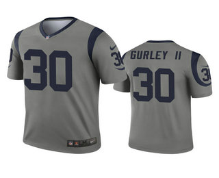 Men's Los Angeles Rams #30 Todd Gurley II Gray Inverted Legend Jersey