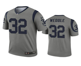 Men's Los Angeles Rams #32 Eric Weddle Gray Inverted Legend Jersey
