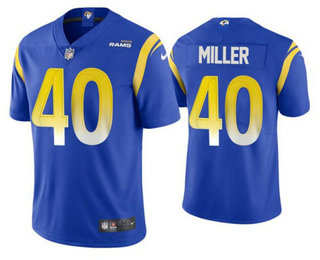 Men's Los Angeles Rams #40 Von Miller 2021 Blue Vapor Untouchable Limited Stitched Jersey