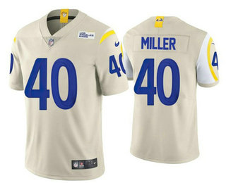 Men's Los Angeles Rams #40 Von Miller 2021 Cream Vapor Untouchable Limited Stitched Jersey
