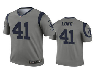 Men's Los Angeles Rams #41 David Long Gray Inverted Legend Jersey