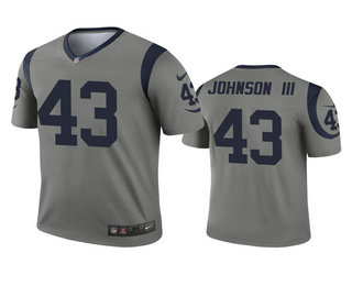 Men's Los Angeles Rams #43 John Johnson Gray Inverted Legend Jersey