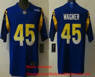 Men's Los Angeles Rams #45 Bobby Wagner 2021 Blue Vapor Untouchable Limited Stitched Jersey