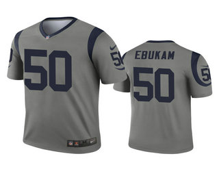 Men's Los Angeles Rams #50 Samson Ebukam Gray Inverted Legend Jersey