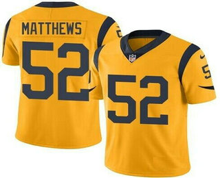Men's Los Angeles Rams #52 Clay Matthews Gold 2016 Color Rush Stitched NFL Nike Limited Jersey