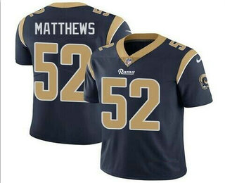 Men's Los Angeles Rams #52 Clay Matthews Navy Blue 2017 Vapor Untouchable Stitched NFL Nike Limited Jersey