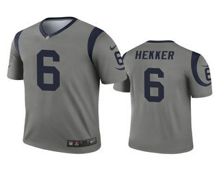 Men's Los Angeles Rams #6 Johnny Hekker Gray Inverted Legend Jersey