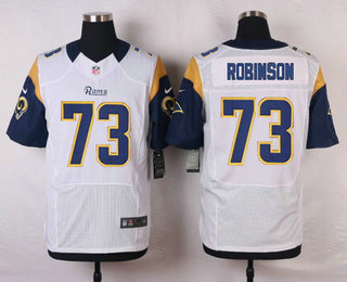 Men's Los Angeles Rams #73 Greg Robinson White Road NFL Nike Elite Jersey