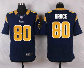 Men's Los Angeles Rams #80 Isaac Bruce Navy Blue Team Color NFL Nike Elite Jersey