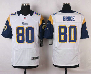 Men's Los Angeles Rams #80 Isaac Bruce White Road NFL Nike Elite Jersey