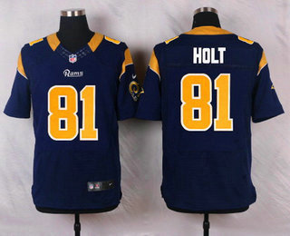 Men's Los Angeles Rams #81 Torry Holt Navy Blue Team Color NFL Nike Elite Jersey