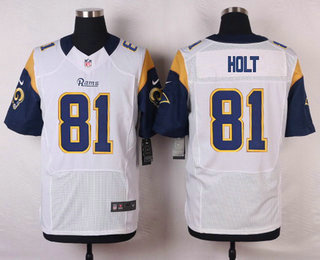 Men's Los Angeles Rams #81 Torry Holt White Road NFL Nike Elite Jersey