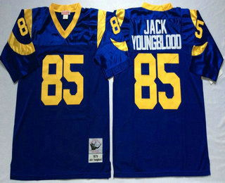 Men's Los Angeles Rams #85 Jack Youngblood Light Blue Throwback Jersey by Mitchell & Ness