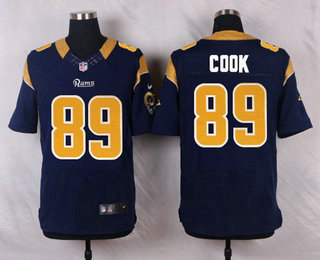 Men's Los Angeles Rams #89 Jared Cook Navy Blue Team Color NFL Nike Elite Jersey