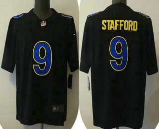 Men's Los Angeles Rams #9 Matthew Stafford Black 2021 Vapor Untouchable Limited Stitched Jersey