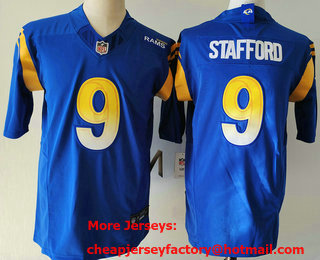 Men's Los Angeles Rams #9 Matthew Stafford Blue 2023 FUSE Vapor Limited Stitched Jersey
