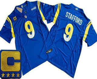 Men's Los Angeles Rams #9 Matthew Stafford Limited Royal C Patch FUSE Vapor Jersey