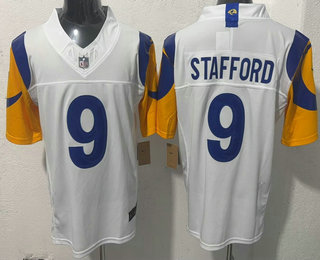 Men's Los Angeles Rams #9 Matthew Stafford Limited White FUSE Vapor Jersey