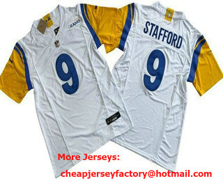 Men's Los Angeles Rams #9 Matthew Stafford Limited White FUSE Vapor Jersey