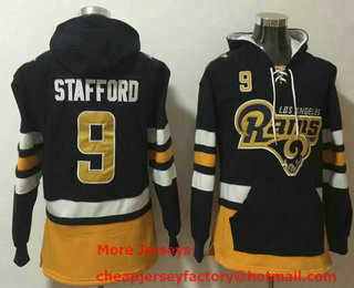 Men's Los Angeles Rams #9 Matthew Stafford NEW Navy Blue Pocket Stitched NFL Pullover Hoodie