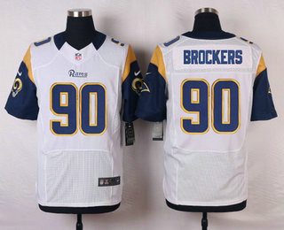 Men's Los Angeles Rams #90 Michael Brockers White Road NFL Nike Elite Jersey