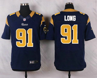 Men's Los Angeles Rams #91 Chris Long Navy Blue Team Color NFL Nike Elite Jersey