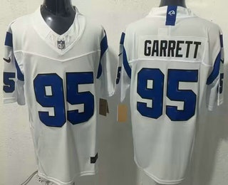 Men's Los Angeles Rams #95 Myles Garrett Limited White FUSE 2026 Vapor Jersey