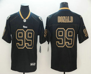 Men's Los Angeles Rams #99 Aaron Donald 2018 Black Lights Out Color Rush Stitched NFL Nike Limited Jersey